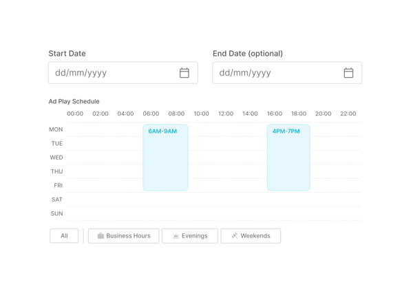 Flexible ad  scheduling